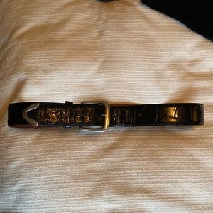 Ralph Lauren Alligator belt. Size 30. Black w sterling silver hardware.